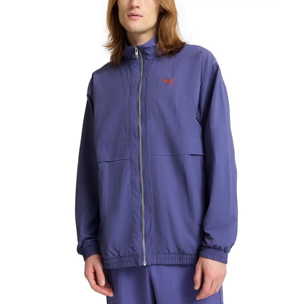 New! Puma Purple Men's Regular-Fit Full-Zip Windbreaker Size Small 26860